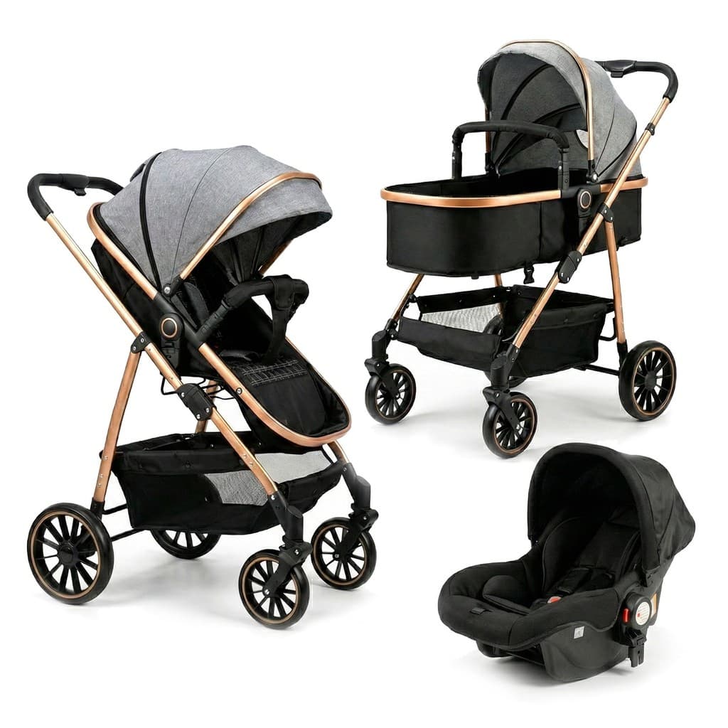 Carrinho De Bebê Compacto Reversível Dobrável 0-15kg Moisés Bebê Conforto - Passear Baby