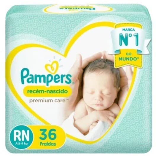 Fralda Pampers Premium Care Recém-nascido Rn Com 36 Unidades