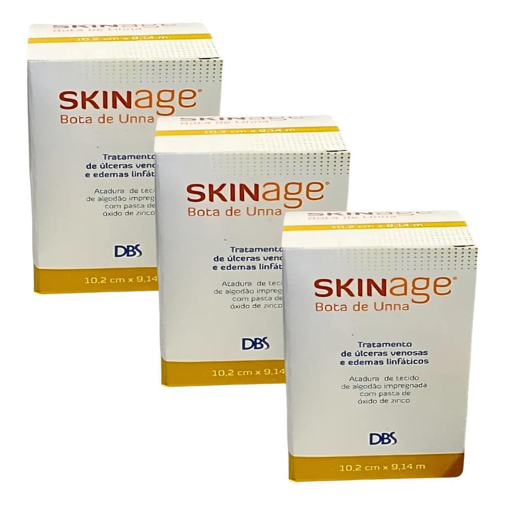 Curativo Bota De Unna Skinage 10.2 Cm X 9.14 M Kit 3 Un