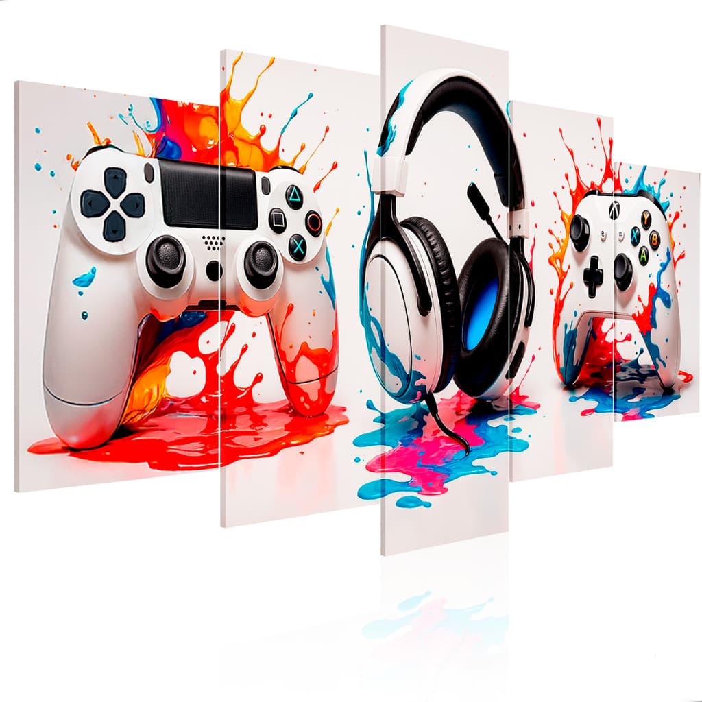 Quadro Decorativo Controles Videogame Quarto Gamer Mdf 115x60