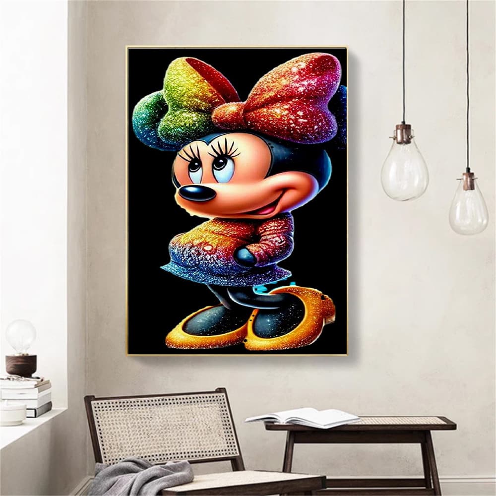 Um Conjunto De Kit De Pintura De Diamante Com Padrão Disney Mickey , 5D DIY , Em Tela De Mosaico , Artesanato Para Arte 