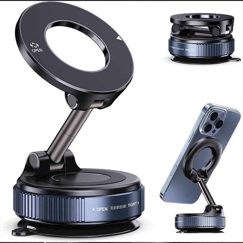 Suporte Magnético 360° para Celular Carro | Dobrável & Ajustável