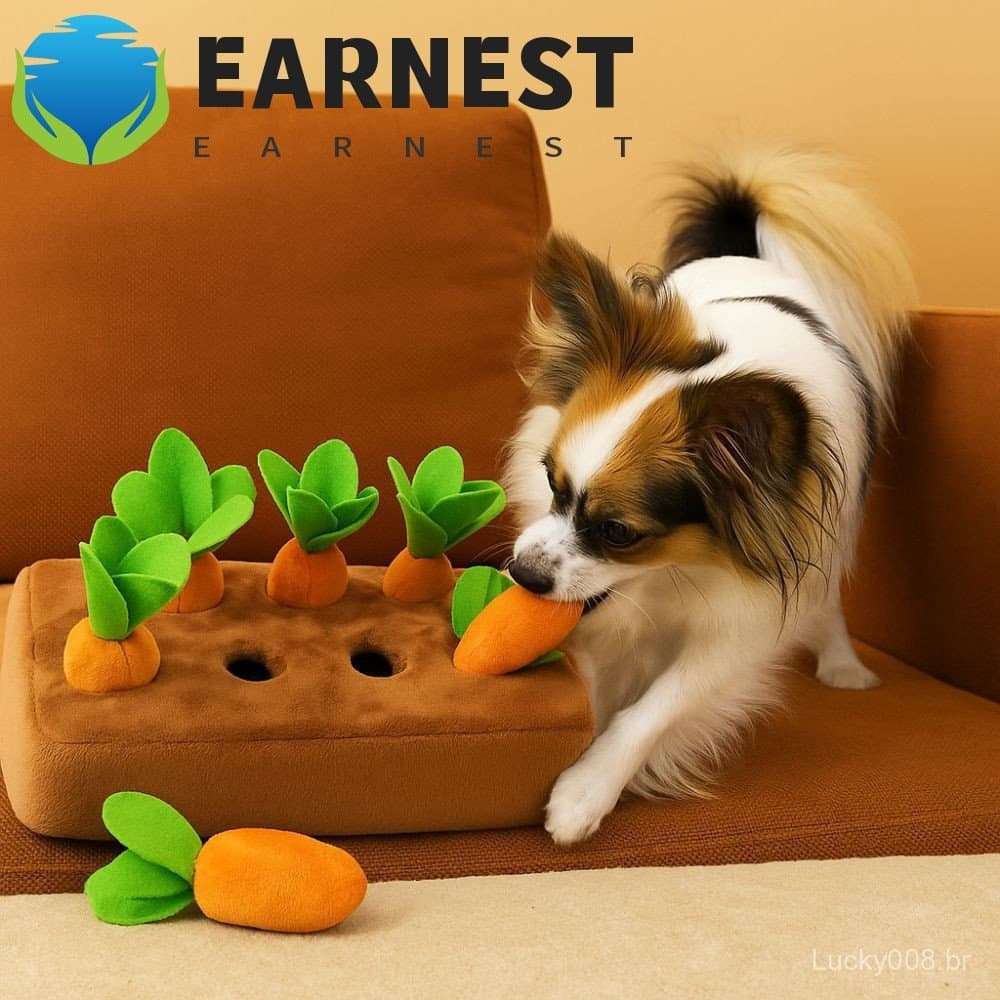 Brinquedo com cordão de cenoura para cachorro EARNEST, brinquedo macio para cachorro resistente à mordida, brinquedo par