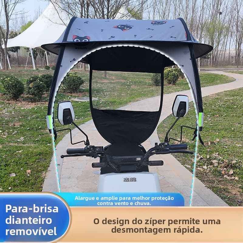 Capa de Chuva Scooter Elétrica, Guarda-Sol para Motocicleta, Capa de Chuva Espessa, Para-brisa, Capa de Chuva para