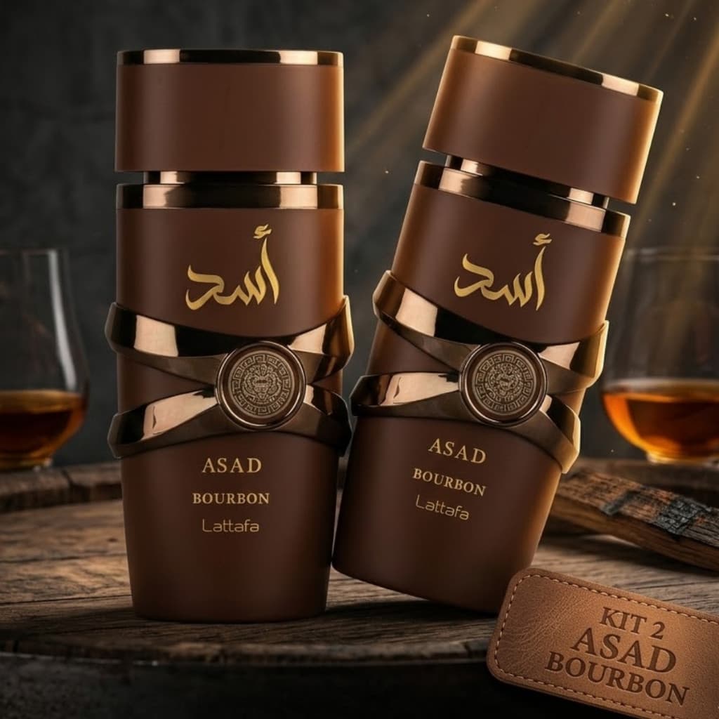 Kit De 01 Até 02 Perfumes Asad Bourbon Lattafa Masculino Alta Fixação Fragrância Árabe Importada