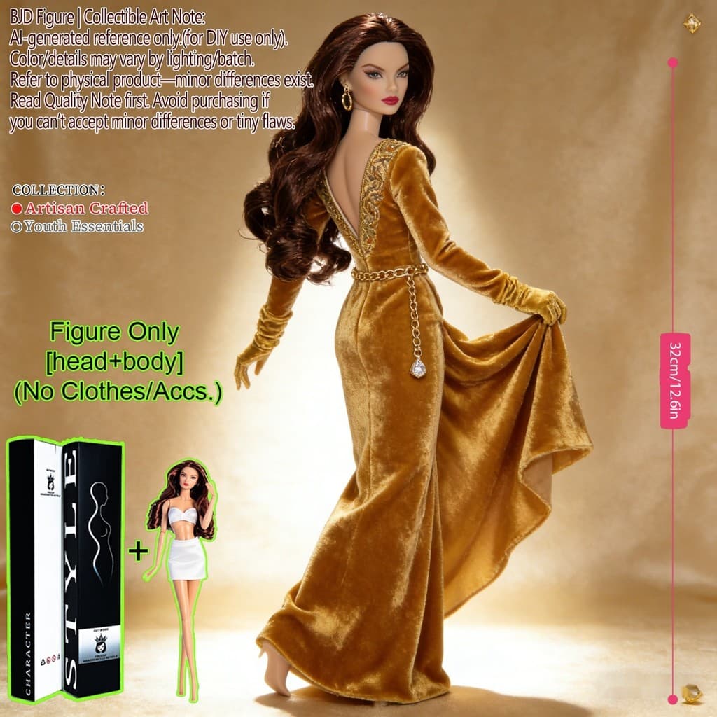 Boneca Supermodelo BJD/MJD De 12.6 Pol . , Estatueta Multiposável Articulada De 12 Articulações , Colecionável De Juntas