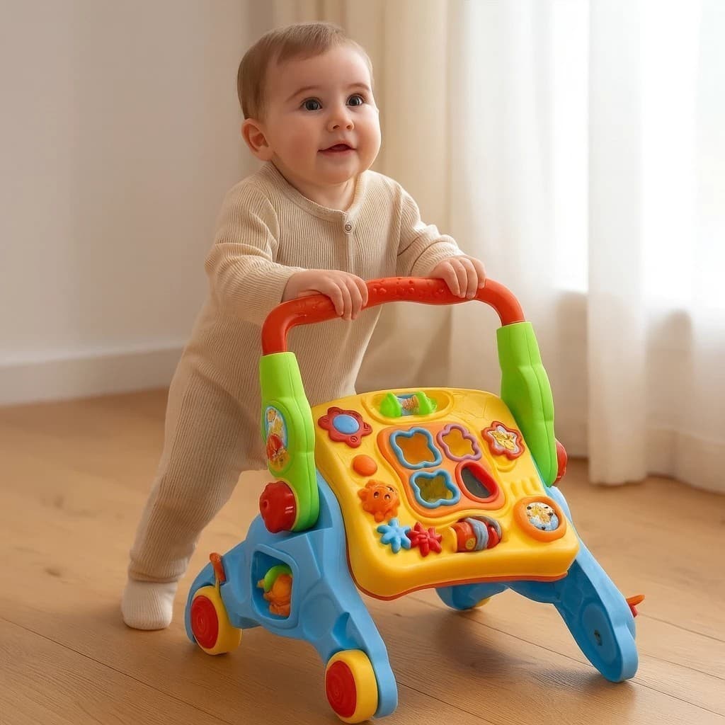 Andador Bebê Apoio Empurrador Carrinho Brinquedo Primeiros Passos Criança