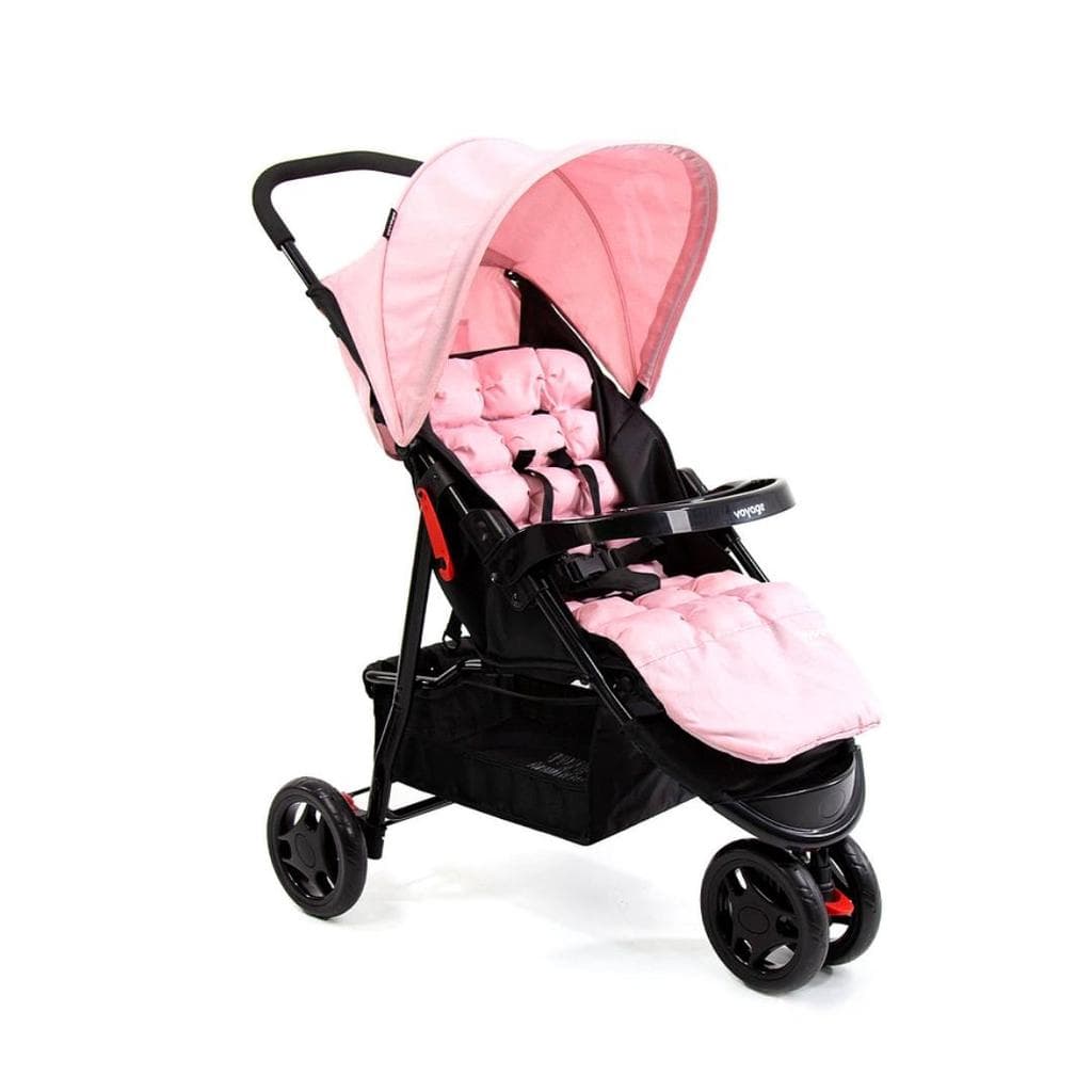 Carrinho de Bebê de Passeio Reclinável Delta Rosa Mescla Voyage