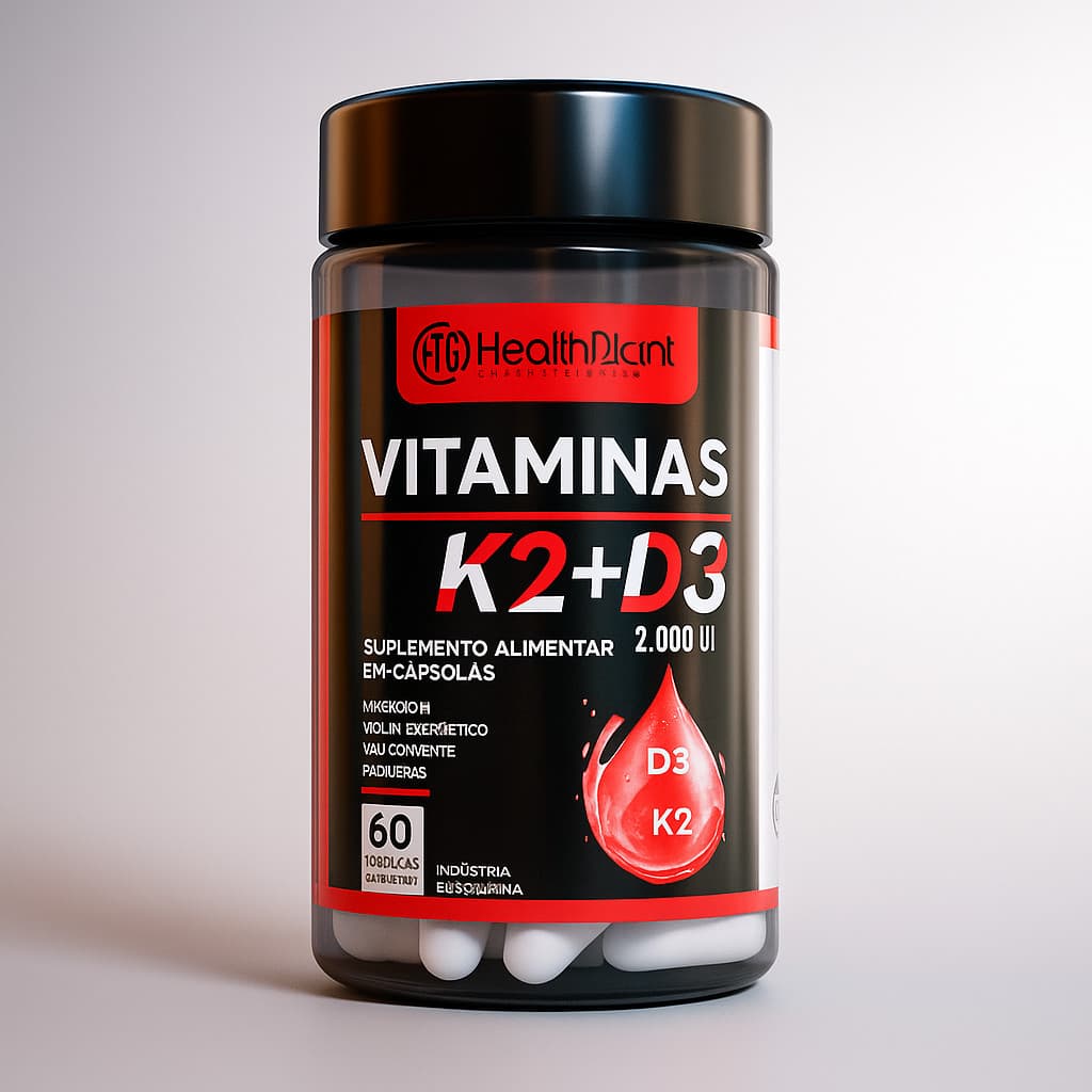 Vitamina K2 + Vitamina D3 100% Original 60 Cápsulas | Absorção e Distribuição do Cálcio no Organismo