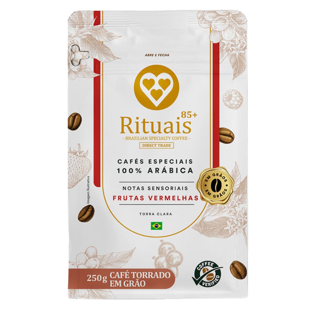 Café Torrado em Grãos Rituais 3 Corações Frutas Vermelhas 250g