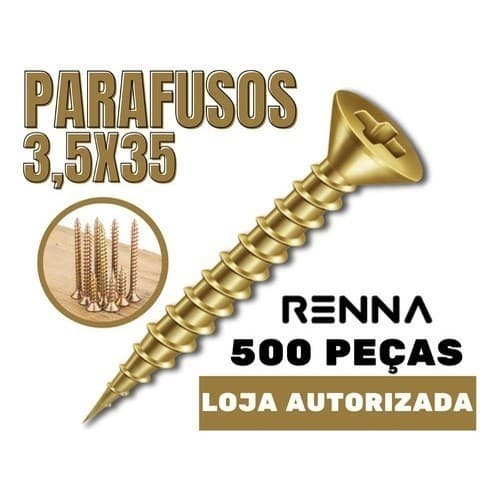 Parafuso Para Madeira Mdf Philips 3,5x35 500un Caixa Renna Show