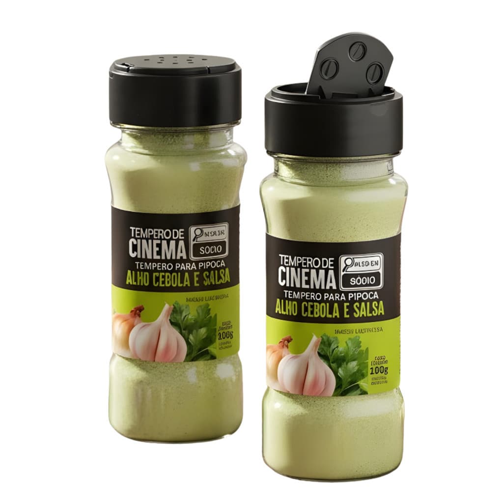 Tempero Pipoca Amanteigado Alho Cebola e Salsa Pote 100g - Mais Tempero Oficial