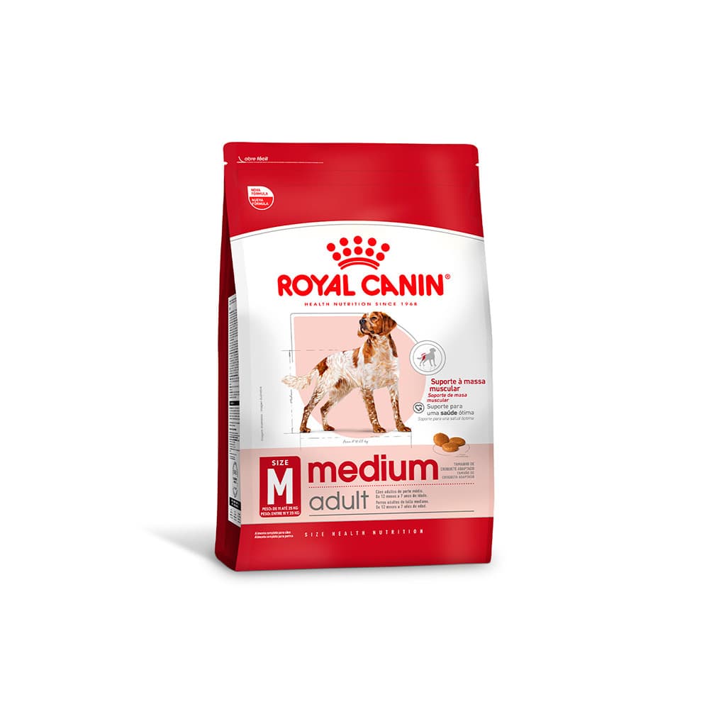 RAÇÃO ROYAL CANIN CAO ADULTO MEDIUM RAÇAS MEDIAS 12KG