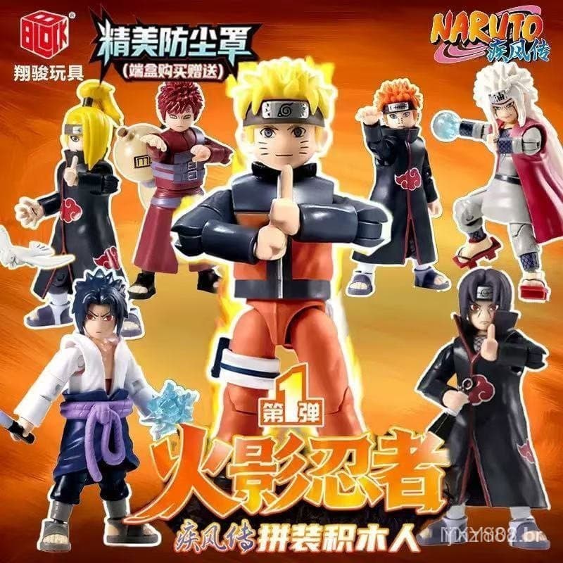 Bonecos Naruto Uzumaki Articulado + Acessorios Figura De Ação Blocos De Montar De 10 cm