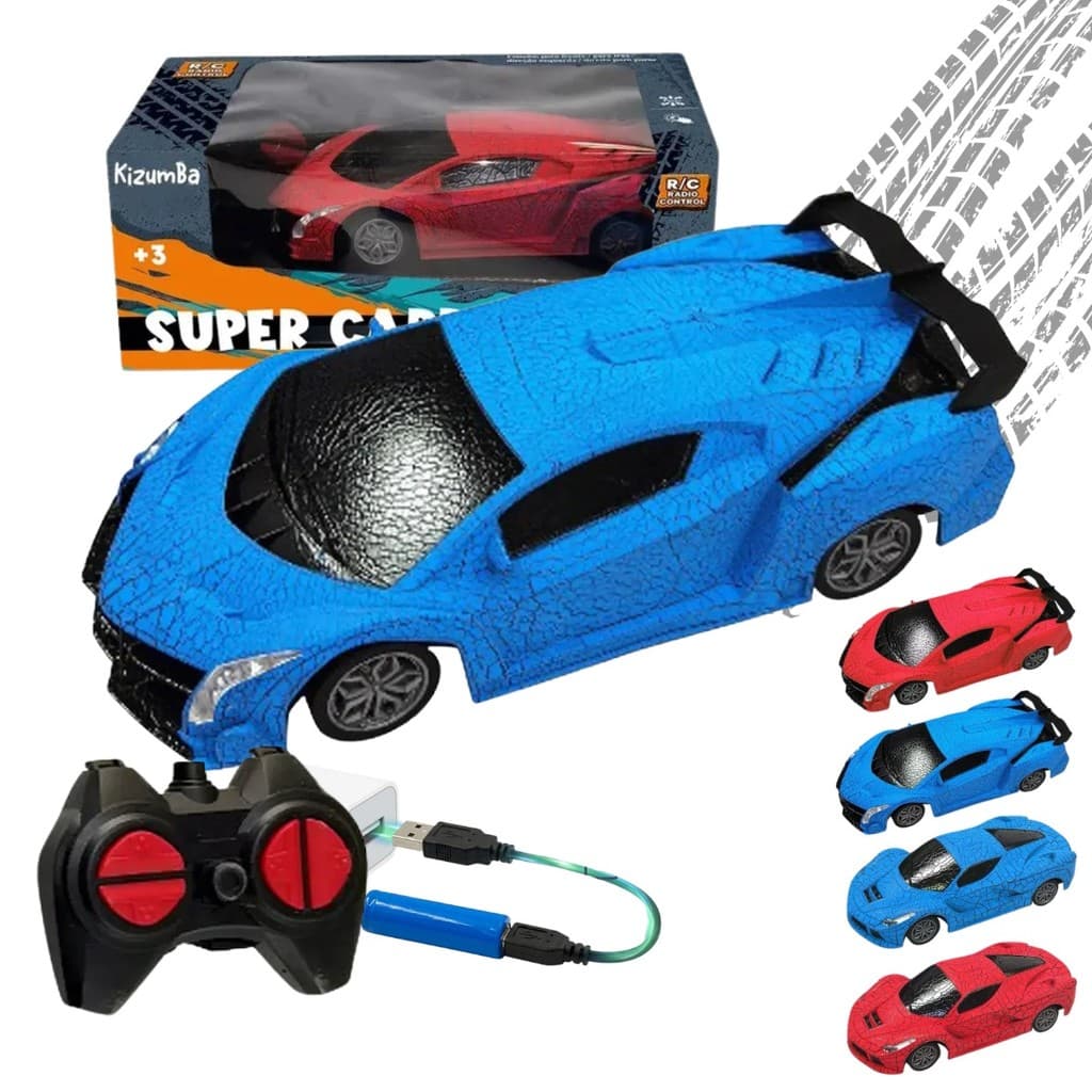 Carrinho de Controle Remoto Spider Speed Com Textura Siper Aranha Brinquedo Corrida Veloz Recarregável Ki