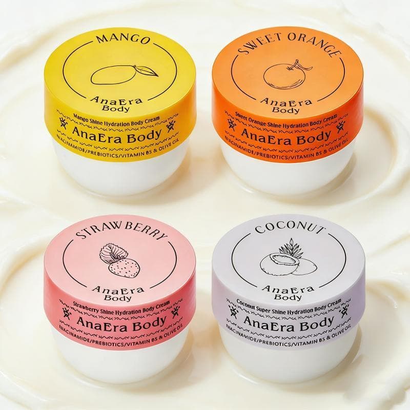 4 peças Fragrança de fruta hidratante leite corporal Creme hidratante Perfume hidratante da pele Vitamina B5