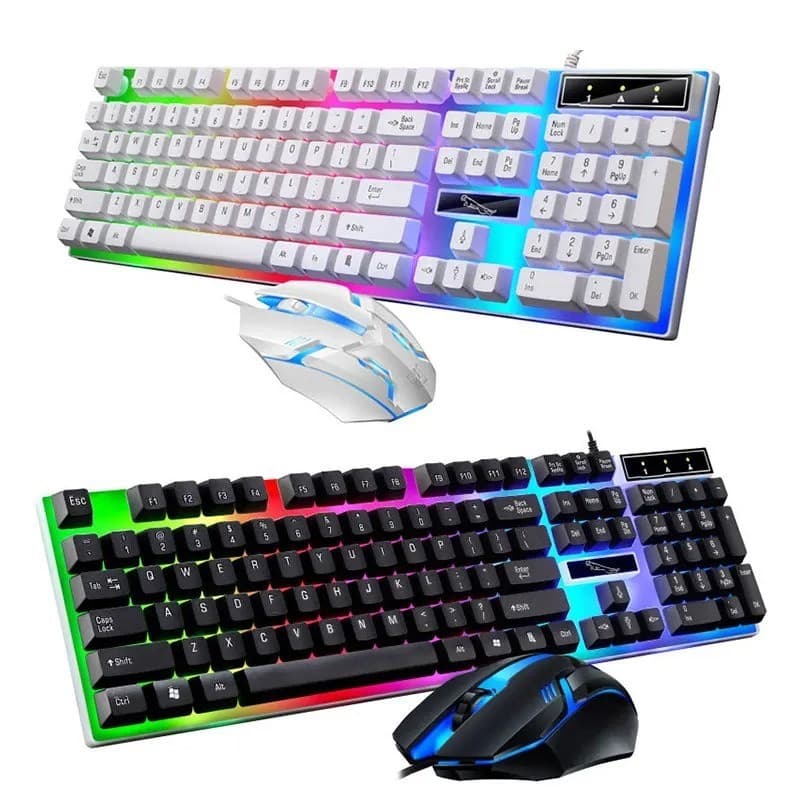 Kit Gamer Teclado Semi Mecânico + Mouse Com Fio RGB Completo para seu Setup PC Notebook Envio Rápido