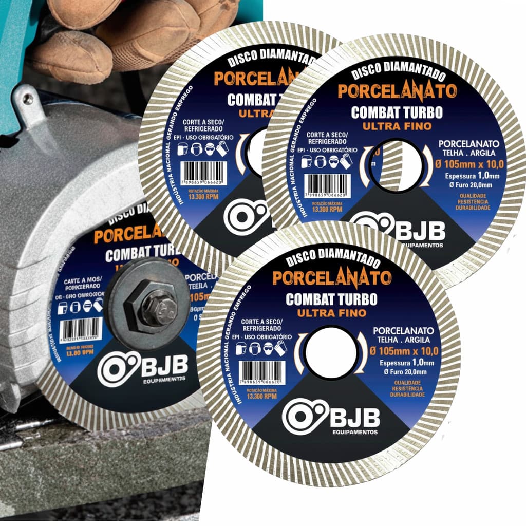 3 Disco De Porcelanato Ultra Fino 105mm Para Makita Corte Turbo - BJB equipamentos