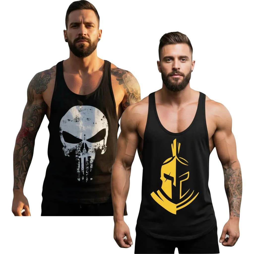 Kit 2 Camiseta Regatas Masculinas Cavada Treino Musculação