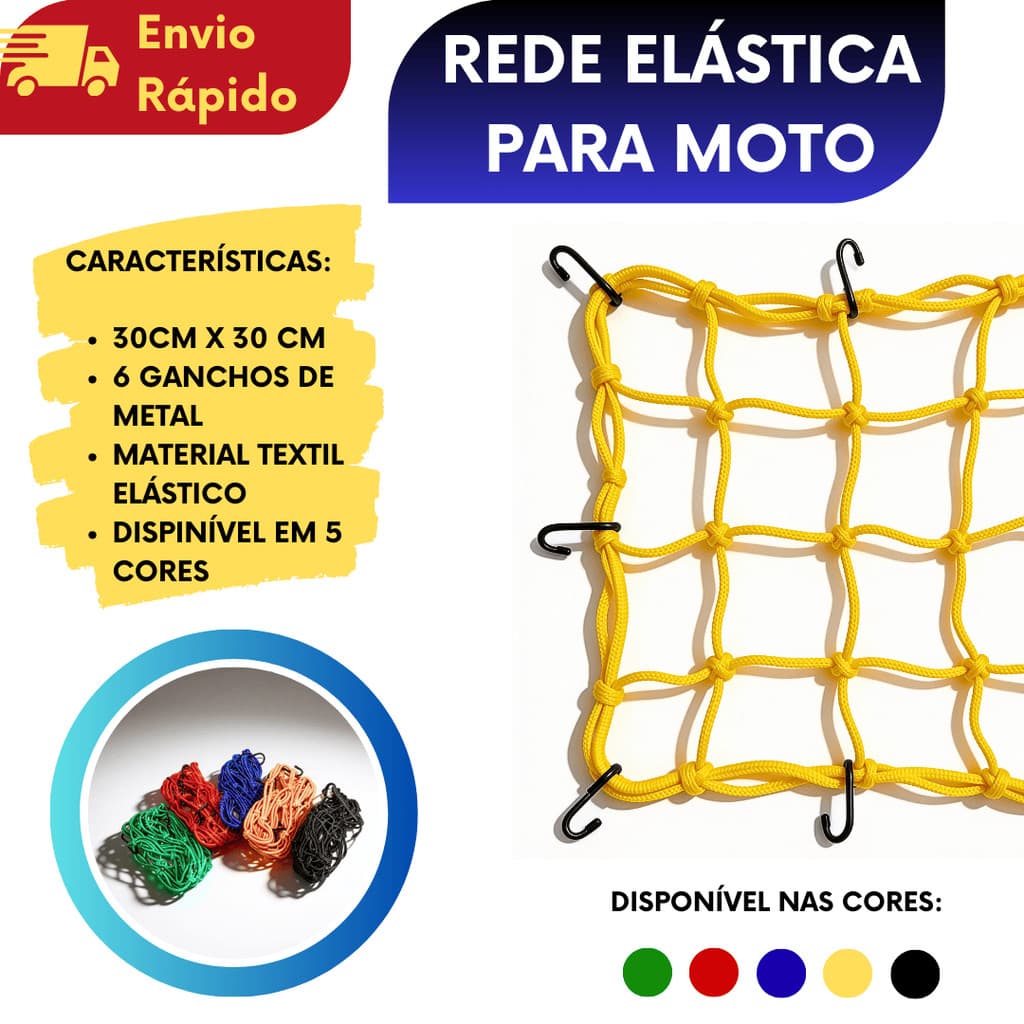 (1/2/3/4/5 UNIDADES) Rede Elastica Para Moto Rede Aranha Redinha para Moto Rede Para Moto Bagageiro Capacete Carga Bike