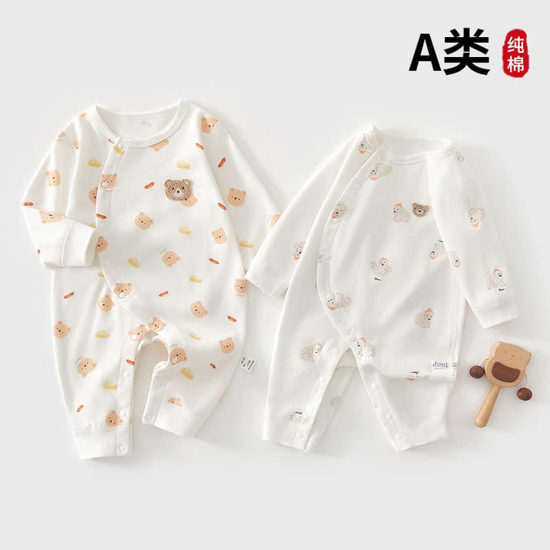 Algodão puro classe A roupas de bebê primavera outono macacão do bebê versão coreana bonito roupas da menina do bebê rou