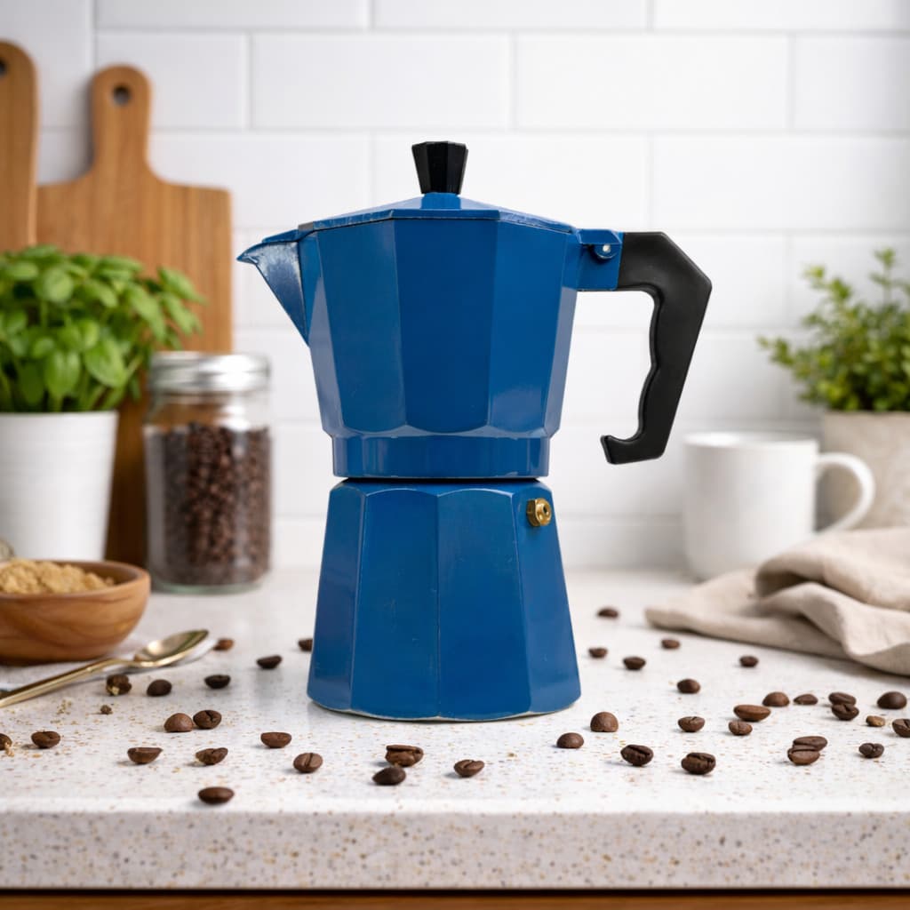 Cafeteira Italiana Alumínio 6 Xícara Moka Café Expresso Fogão Cozinha