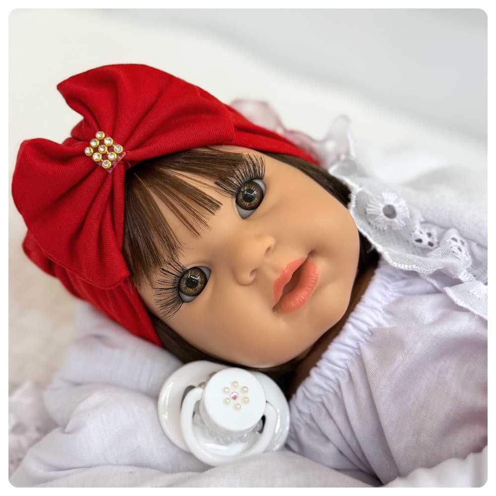 Boneca Bebê Reborn com 45cm – Corpo Articulado, Roupinha, Fralda, Chupeta e Certidão