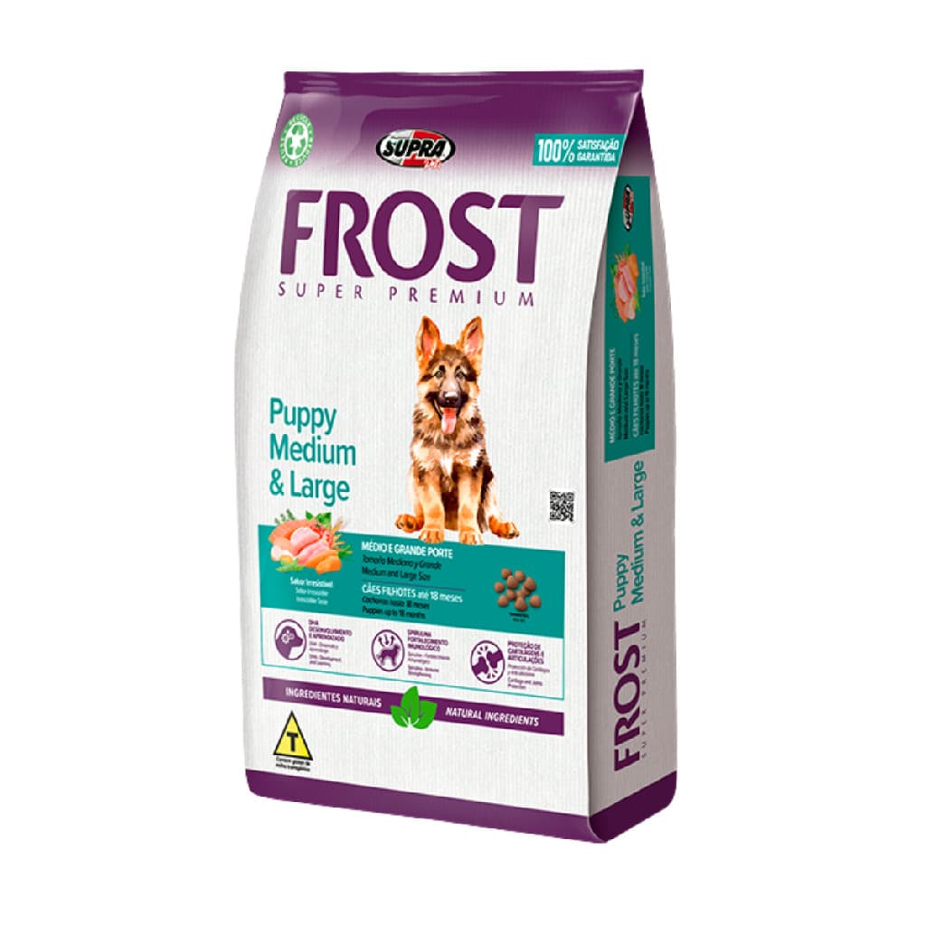 RAÇÃO PARA CACHORRO FROST FILHOTE PUPPY MEDIUM LARGE 15KG