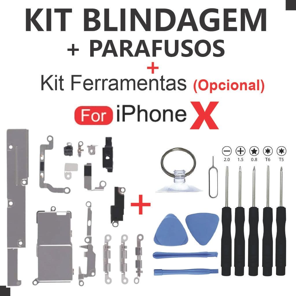 Kit Blindagem X + Parafusos Interno Completo + Kit Ferramentas