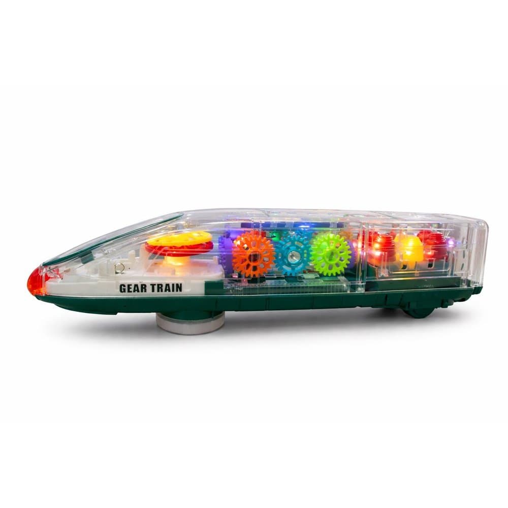 Trem Transparente Com Engrenagens Luz Brinquedo Infantil Brinquedo Educativo Engrenagens