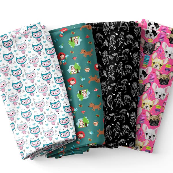 Tecido Tricoline Digital Estampas Variadas Dogs Pets Animais Infantil 100% Algodão Patchwork