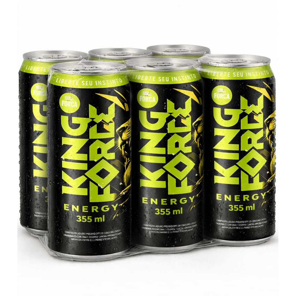 Fardo com 6 unidades - Energético King Force 355ml
