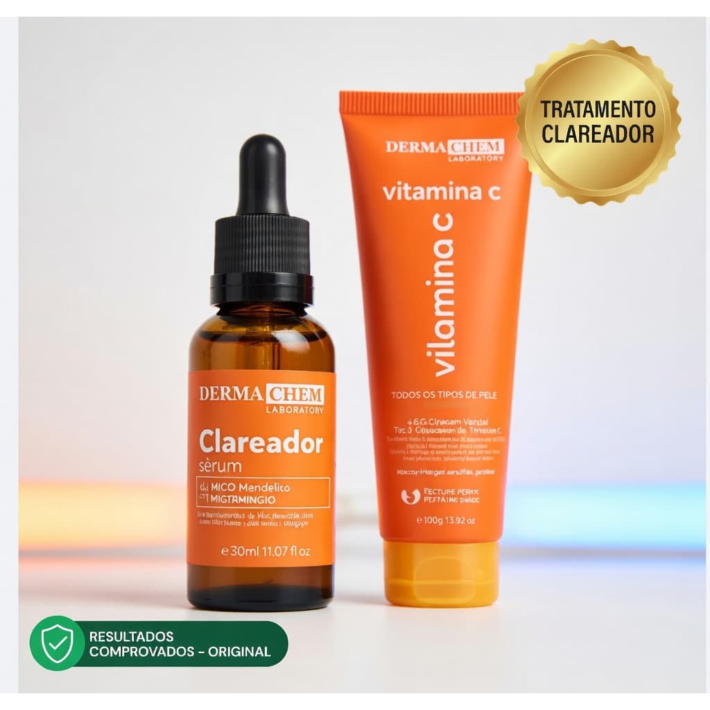 🔥 Kit Skincare Anti-Idade Vitamina C + Sérum Clareador Dermachem