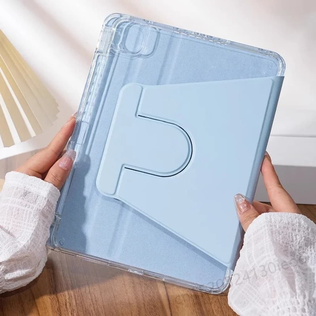 Capa de Acrílico com suporte do lápis rotação de 360 graus Compativel iPad 10 7 8 AIR 11 5 4 3 PRO 11 Qualidade Premium