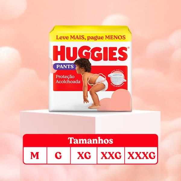 FRALDA HUGGIES PROTEÇÃO ACOLCHOADA PANTS XXXG 50 Un