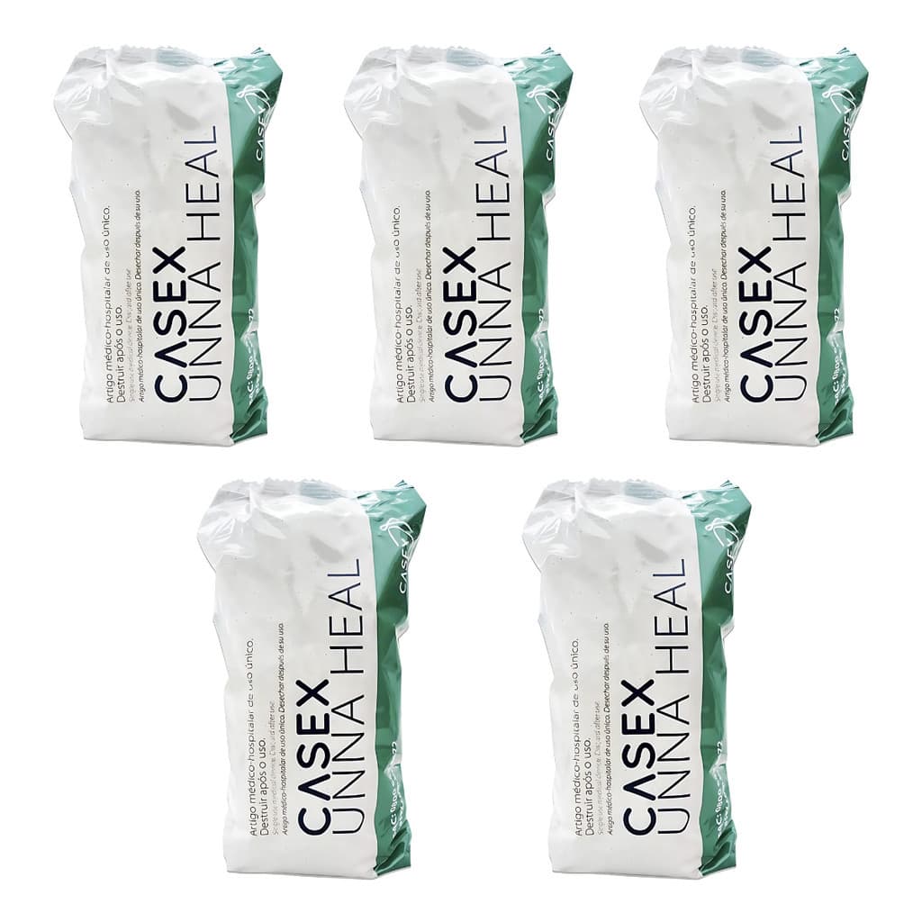Kit 5 Curativos Bota De Unna 10,2Cm X 9,14Cm Bandagem De Unna Casex