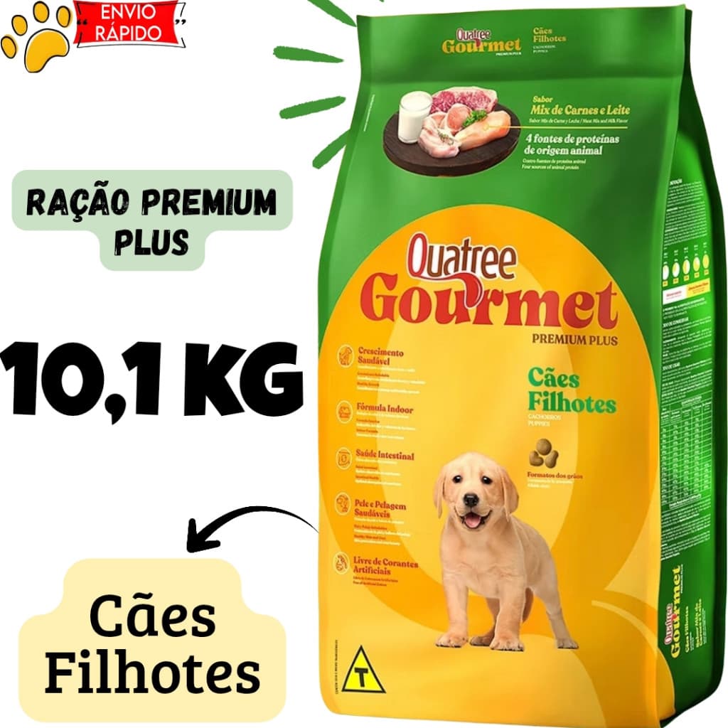Ração Quatree Gourmet Premium Plus Filhotes 10,1kg