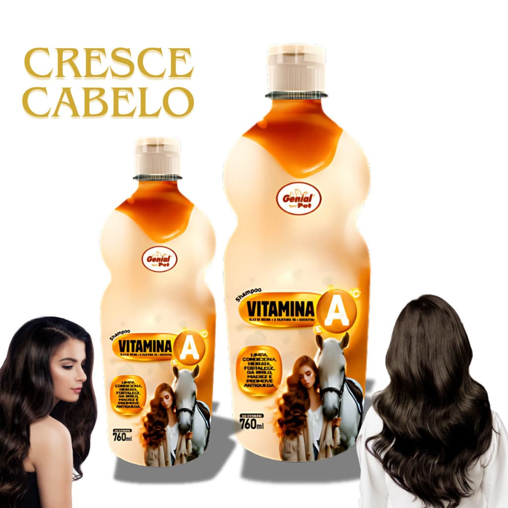 Shampoo Cavalo Horse Vitamina A 760ml – Brilho, Força e Nutrição para Crinas e Cabelos