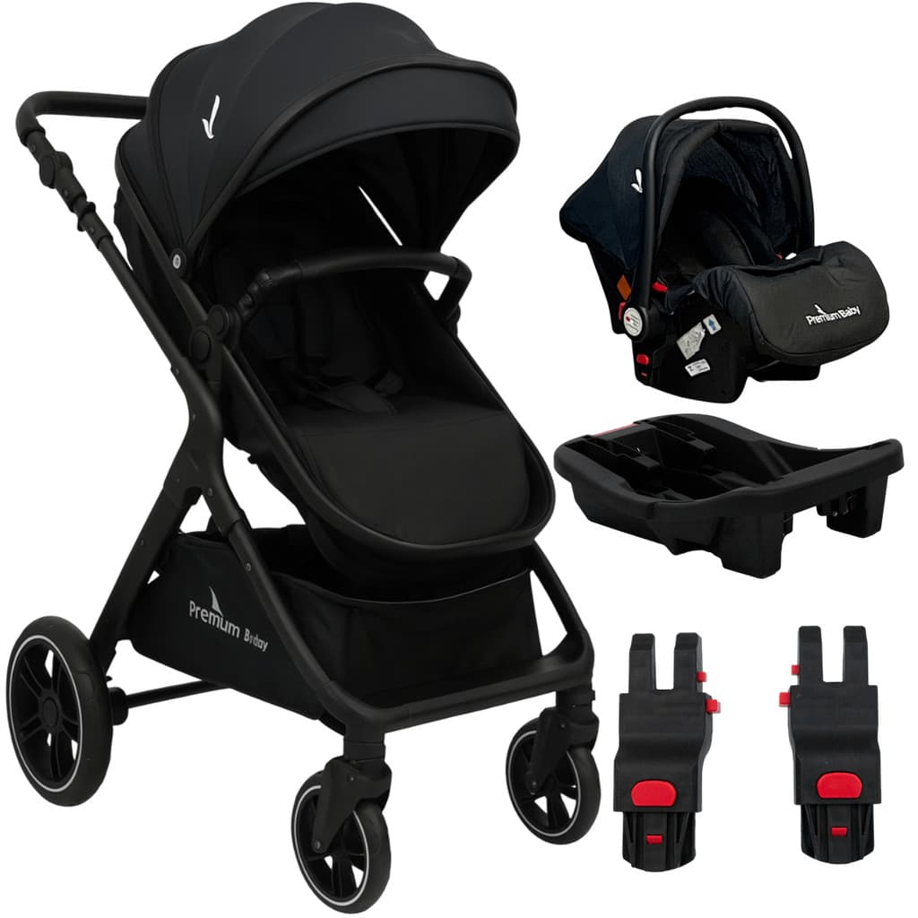 Carrinho de Bebe Premium Baby Kansas Bebe Conforto Base Black
