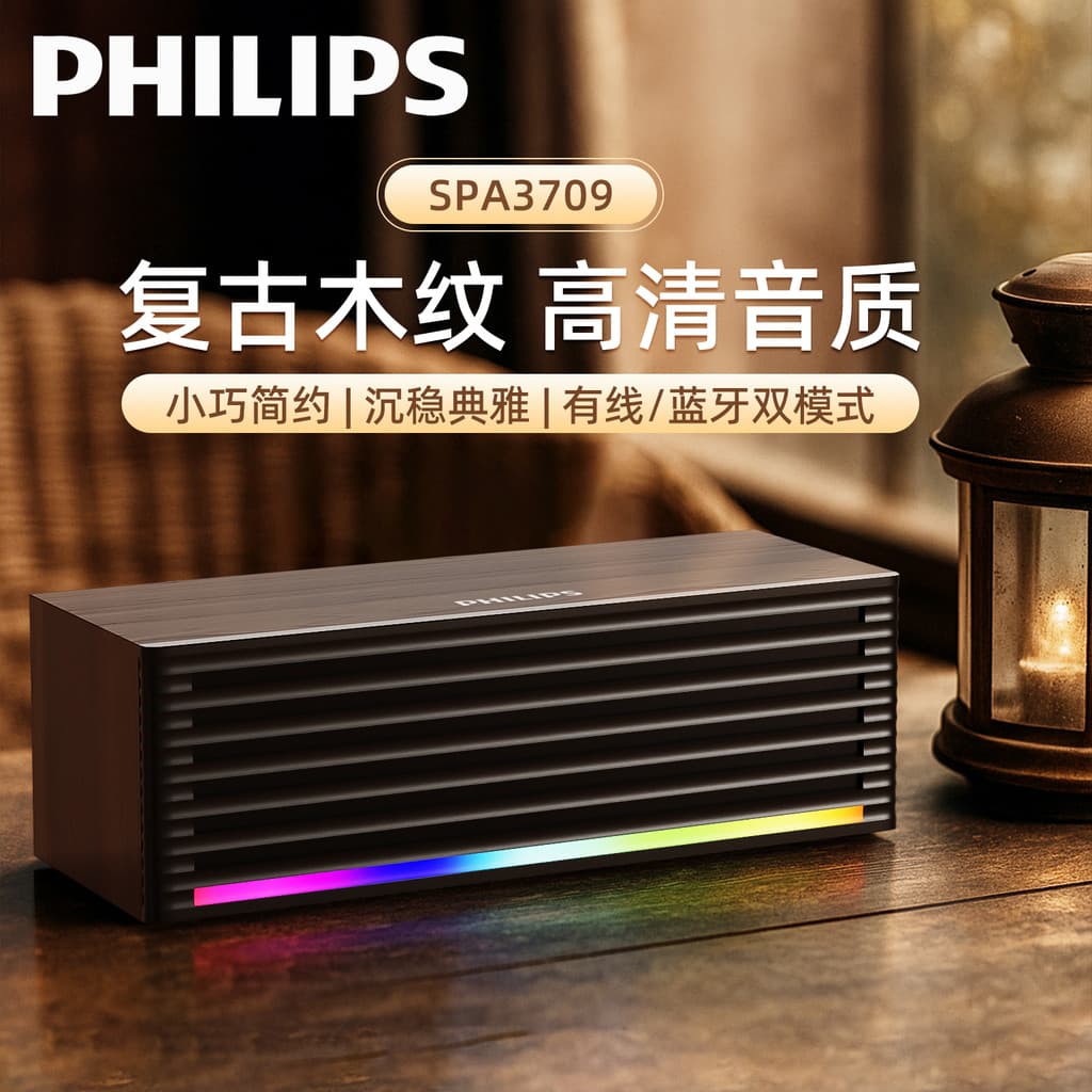 Philips computador Bluetooth estéreo com fio USB alto-falante Desktop computador portátil jogo jogos oficial authhen