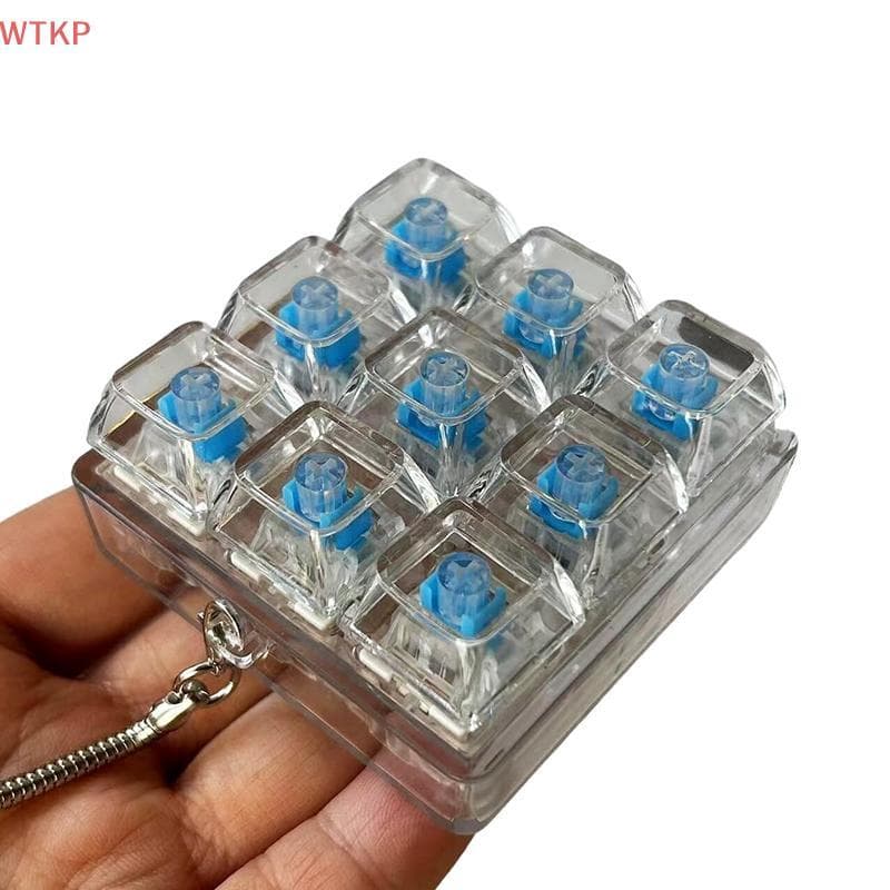 Quente 4/9 Teclas Teclado Mecânico Eixo Testador LED Chave Alívio Do Estresse DIY Botão Keycap Chaveiro Brinquedos Prese