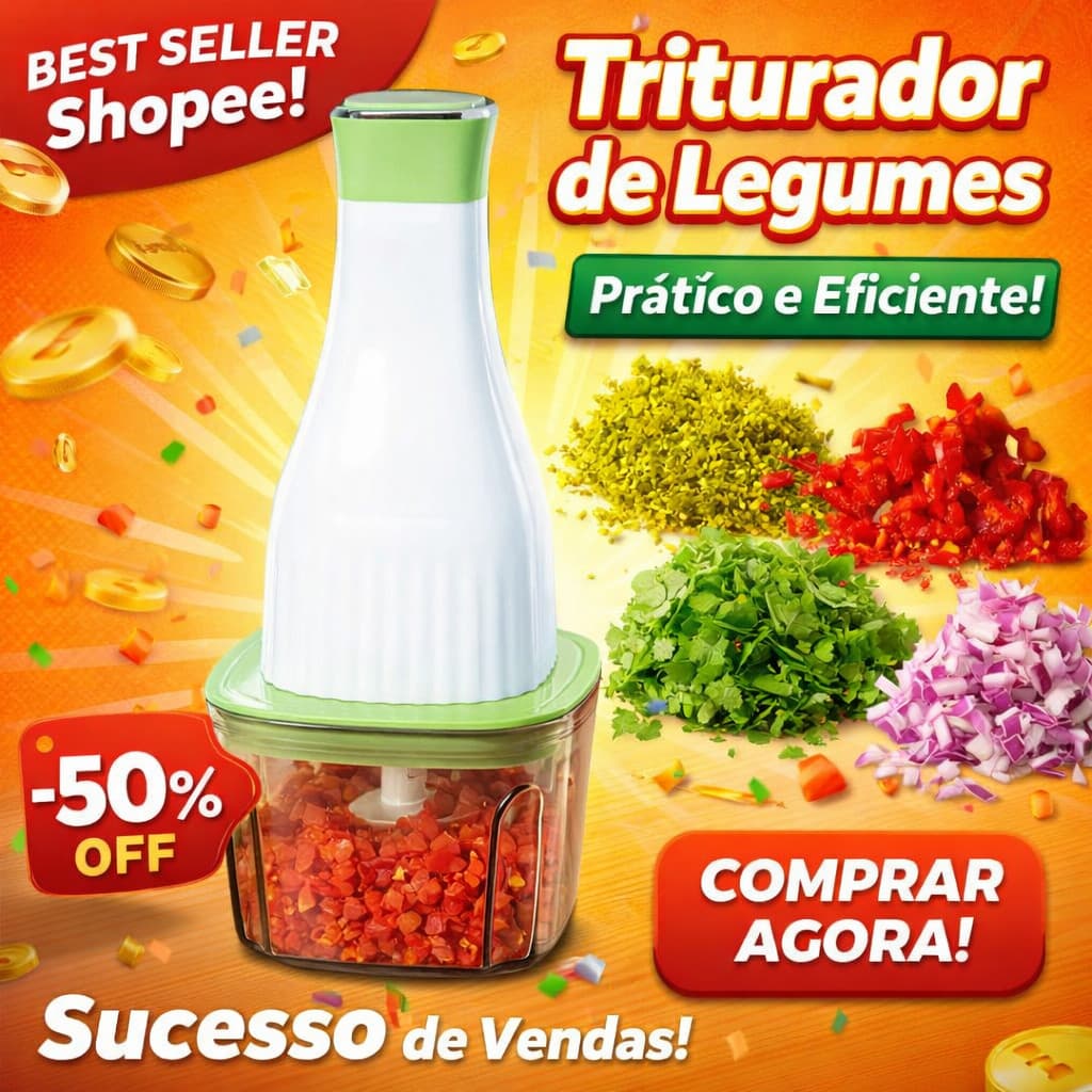 Triturador de Alimentos 4 em1 Processador Moedor Elétrico Carnes, Legumes, Temperos Potente 250w com 4 potes