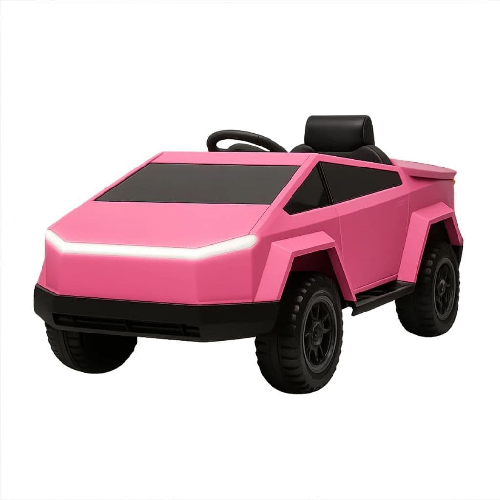 Carrinho Modelo Cybertruck Eletrico Infantil 12v Controle Remoto Som Led Suporta Até 30kg Rosa