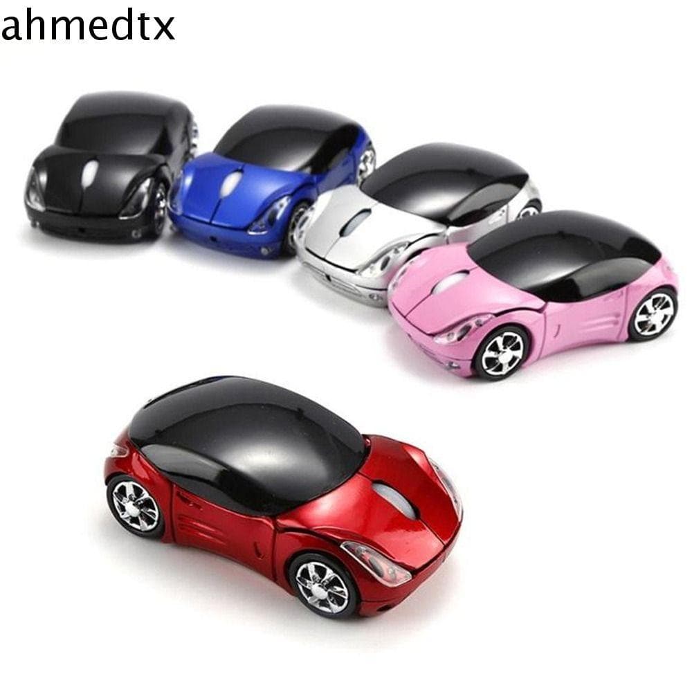 AHMEDTXB Mouse Sem Fio Portátil Ergonômico Em Forma De Carro Esportivo 2.4GHz USB Rolagem De Computador