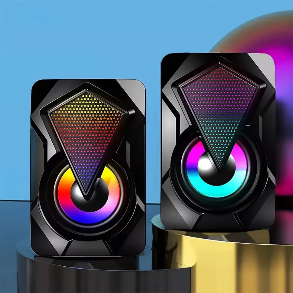 Caixa Caixinha De Som Para Pc Computador Notebook Lad Rgb Gamer Potente