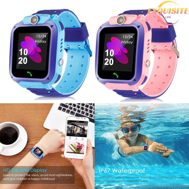 [EL-t] Q12 Relógio Inteligente Para Crianças SOS Phone Smartwatch Com Cartão Sim Foto À Prova D'água Ip67 Presente Novo