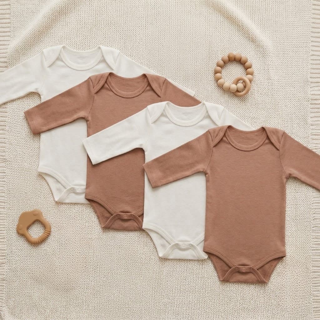 Kit 4 Body Bebê Infantil Manga Longa 100% Algodão Macio Confortável Roupa Bebê Menino Menina