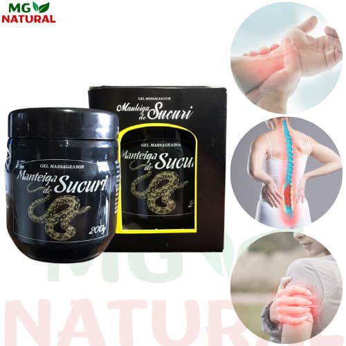 3 Potes Gel Massageador Manteiga De Sucuri Néctar Banha Original- 200g Dores Musculares
