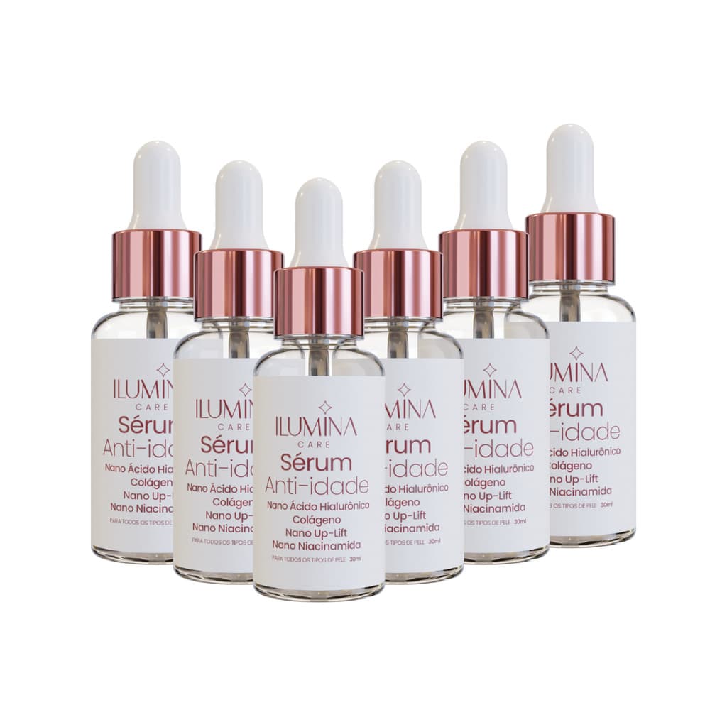 Kit 6 Sérum Facial Hidratante Anti-Idade 30ml Ilumina Care