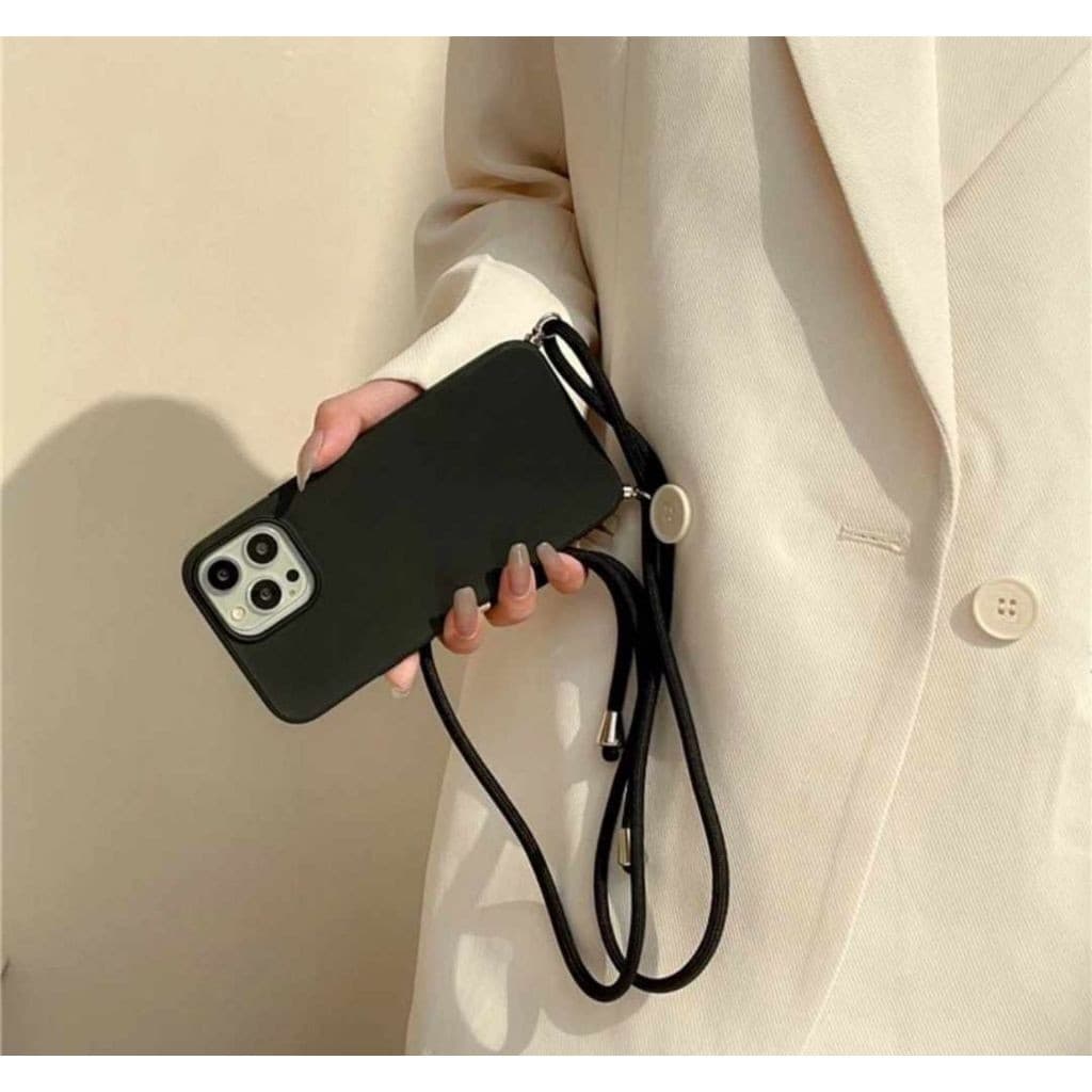Capinha com Cordão de Veludo Luxo Protetora Aveludada para Capa iPhone 11 12 13 14 15 16